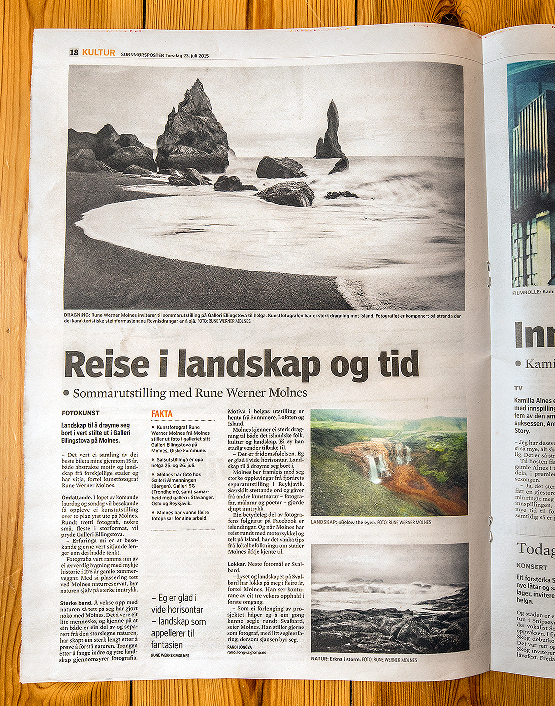 Article about the summer exhibition in Sunnmørsposten, the regional newspaper.