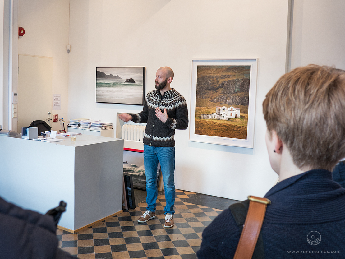 Welcoming our guests and introducing the exhibited works.  (Photo: © Ingrid Taraldsen).